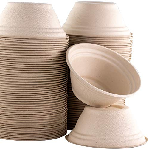 Cuencos para mascotas biodegradables y desechables de grado veterinario, paquete de 50 unidades de 8 onzas/1 taza. Platos de alimentos y agua seguros, no tóxicos para cachorros, perros pequeños o