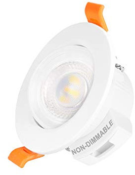 ENUOTEK Mini Luce Plafoniera Faretto a LED da Incasso Soffitto Soggiorno Direzionale 5W Luce Calda o Luce Neutro o Luce Fredda Regolabile Non Dimmerabile Diametro Buco 65-80MM Lot di 1
