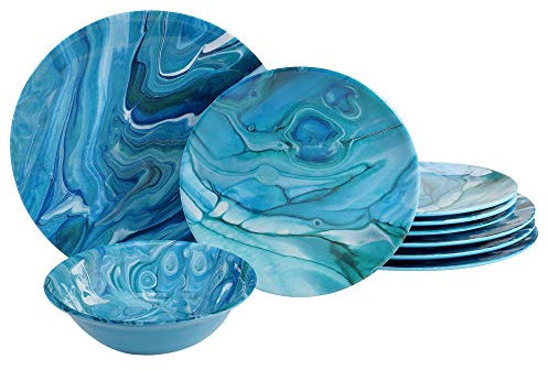 Fluidity 12 piece Melamine Dinnerware Set, Service for 4