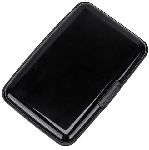 ELFISH Mini RFID Aluminum Wallet Credit Cards Holder Business Card Case Metal ID Case for Men Women (Black)