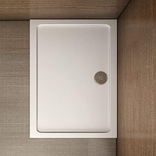 Plato de Ducha Rectangular y Cuadrado para Mamparas 140x80cm + Accesorios de desagüe