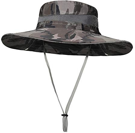 ZLYC Hombres Verano Sombreros para el Sol Camuflaje Sombrero de Pescador Protección UV Sombreros de al Aire Libre