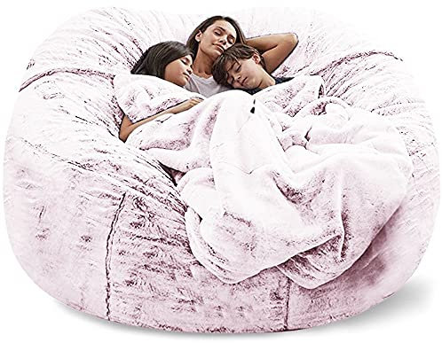 Sitzsackbezug Ohne Fuillung Outdoor Riesen Flauschig Fell Sitzsack Abdeckung Xxl Runder Kinder Weicher Kunstpelz Sitzsack Lazy Schlafsofa Abdeckung Waschbar WohnzimmermöBel ( Color : V , Size : 135X65