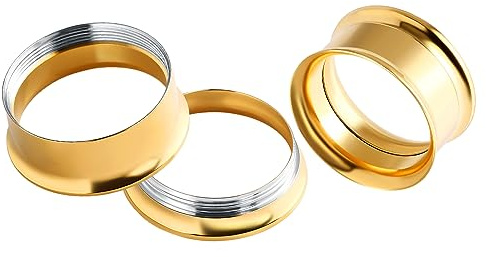 Wycian Set Dilatatori, Dilatatori Lobo 8 mm Oro Acciaio Inossidabile Cerchio d'oro 8mm per Donna Flesh Tunnel Gioielleria