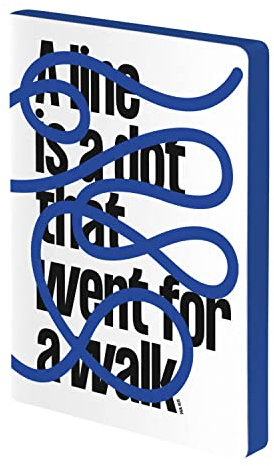 Nuuna Notizbuch A5+ | Graphic L - A Line Is A Dot | 3,5 mm Punktraster | 256 nummerierte Seiten | 120 g Premium-Papier | Leder weiss | nachhaltig produziert in Deutschland