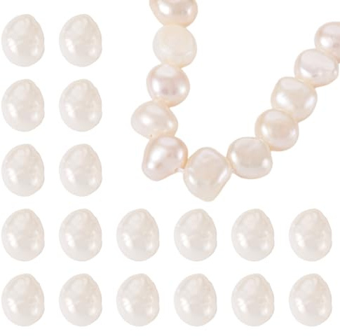 Boutigem 60Pcs Natural Pearls Beads for Jewelry Making 5-6mm Cultured Freshwater Pearl Beads Baroque Pearls Bead Pearl Craft Bead for DIY Crafts Bracelet Necklaces Earrings