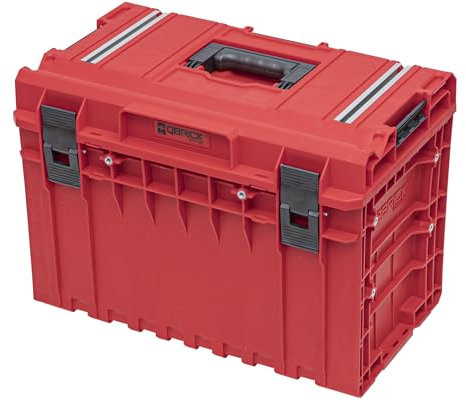 QBRICK - Werkzeugkoffer Leer - Werkzeug Organizer Stapelbar, Werkzeugkasten XXL aus Robustem Kunststoff - kompatibel mit Vario, Profi, Technik und Basic - System ONE 2.0 450 Technik RED Ultra HD