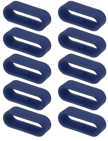 QUARKZMAN 10pz Anelli per Cinturino in Silicone Blu Notte, 20mm