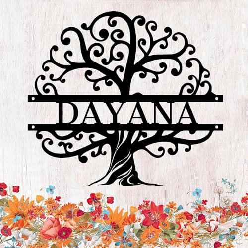 SJZUISL Metallschild personalisiert, Personalisiertes Türschild mit Monogramm, Wanddekoration Kunstdekor Geschenk Haustürschild Namensschild für Geschenke, Hochzeit Wanddekoration Schilder