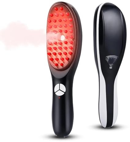 Röd/blått ljus håråterställande borste, multifunktionell kam – 3D-massageapparat för huvud, ultraljudsvibration atomisering, elektrisk massage ånghårkam