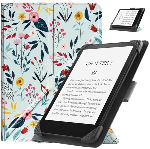 HGWALP Étui Universel pour 6.8 7 eReaders,Folio Stand Coque Housse pour 6.8 Pouces 7 Pouces Kindle Paperwhite/Kobo/Voyaga/Lenovo/Sony eReader-Blooming Spring