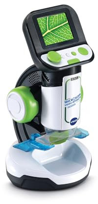 VTech - Genius XL Microscope Vidéo Interactif, avec Écran Couleur Numérique, Photos et Vidéos de la BBC, Jouet Scientifique Éducatif, Cadeau Enfant Dès 7 Ans - Contenu en Français