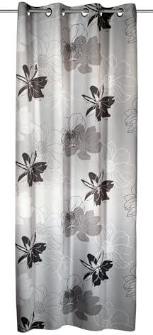 Sehlbach Cortinas confeccionadas Sehlbach Con ojales, Flores Dimout, Gris, 135 x 245 cm Cortinas, Diseño elegante, Opaco, Ahorro de energía, Repelente al calor, Fácil de colocar, Certificado Oeko-Tex