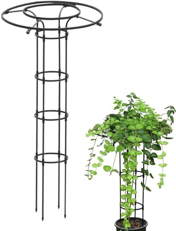 Rankobelisk 150 cm stålspaljé plastbelagt klätterstöd för vinrankor växter ballonger och blommor hållbar trädgårdsdekor för vertikal tillväxt och växtstöd