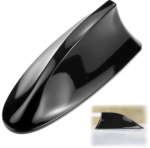 QWORK® Copertura universale per antenna a pinna di squalo per auto - Ricezione del segnale AM/FM con base adesiva per auto, SUV, camion, furgoni