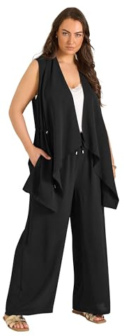EVANS Curve Waterfall Waistcoat - Women's - Plus Size Curve Black