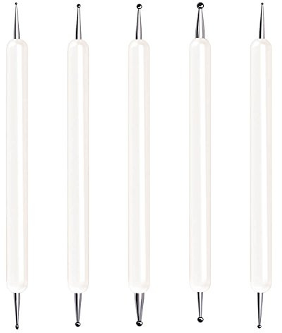 Selizo 5 Pcs Embossing Stylus Set with Different Size Double End Tracing Dotting Tool Stylus for Carbon Transfer Paper Mandala Rock Painting, Pottery Clay Craft, Embossing Art