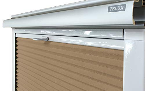 Home-Vision® Dachfenster Premium Plissee Faltrollo ohne Bohren(Beige für M04 / M34 - Weiß) Blickdicht Sonnenschutz, Alle Montage-Teile inklusive
