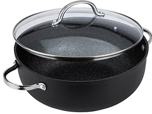 Prestige Scratch Guard Aluminium Chefs Casserole, 28cm/5.7L, Black