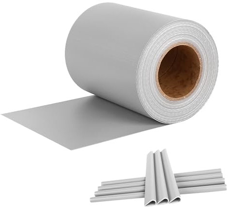 Froadp 65mx19cm PVC Écran Privé Occultant Grillage pour Tapis à Double Tige Lamelles Occultation avec Clips de Fixation Bandes de Confidentialité pour Clôture de Jardin Balcon (Gris Clair)