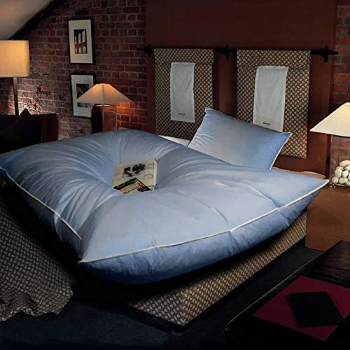 Ballonbett blau in 135x200 cm mit 3000 Gramm Füllung aus weißen neuen Gänsefedern (100% Federn) Klasse 1, Wärmebereich 3 - warm Federbett Winterdecke Made in Germany