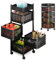 JUPPLIES Carrito Auxiliar con Ruedas - Cesta de Almacenamiento Ahorra Espacio 4 Niveles - Carrito Cocina Giratorio - Estante Cocina, Baño, Estante para Frutas, Verduras, Utensilios - Metalico