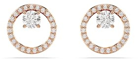 Swarovski Constella Ohrstecker, Rundschliff, Weiß, Roségold-Legierungsschicht