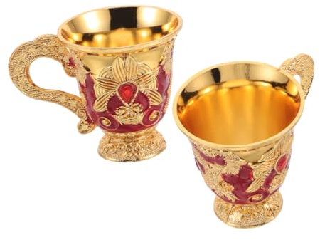 Garneck 2piezas Taza Purificadora De Agua Copa De Cáliz Vintage Medieval Copa De Aleación De Zinc Decoración Para Fiestas De Banquete Para Uso El Hogar Oficina