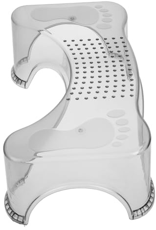 YARNOW Sgabello Per Wc Per Bambini e Adulti Gradino Antiscivolo in Pet, Rialzo Bagno Multifunzione Per Postura Accovacciata e Poggiapiedi, Supporto Sicuro Per Toilette in Casa e Anziani