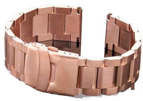 HMFANG Klockarmband I Rostfritt Stål Kvinnor Män Metall Klockarmband Länkarmband 18 Mm 20 Mm 22 Mm 24 Mm Tillbehör Silver Rose Guld Svart(Rose Gold,22mm)