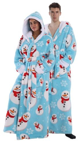 Gegeryozer Accappatoio in Pile Soffice e Caldo con Cappuccio, Morbidissimo e Confortevole, Taglia Unica Unisex con Tasche, Ideale per Casa e Relax