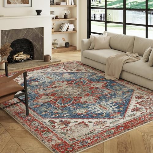 Decoranddecor Vintage Bathroom Rugs, 60x90cm – Washable, Low Pile, Pet Friendly, Modern Contemporary Design Bedroom Easy Clean Durable Carpet – Mirela
