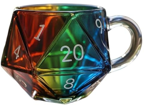 budiniao Tärningskopp Flersidiga Digitala Muggar Dö Glasmugg Handtag Unik Skrivbordskaffeplats Perfekt För Fantasyentusiaster