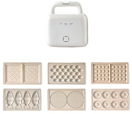 Multifunktionell Elektrisk Smörgåsmaskin Äggpuffar Våffeljärn Taiyaki Stekgrill Panna Brödrost Non-stick Tallrik Frukostmaskin JäMn VäRme Snabb UppväRmning(6 IN 1)
