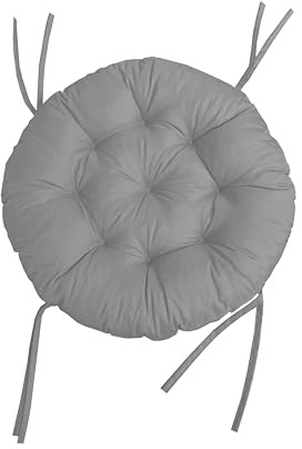 chilly pilley Papasan Cuscino Impermeabile Trapuntato Per La Poltrona In Rattan Cuscino Rotondo Da Giardino Cuscino Per Panca Con Passanti (120 Cm, Grigio)