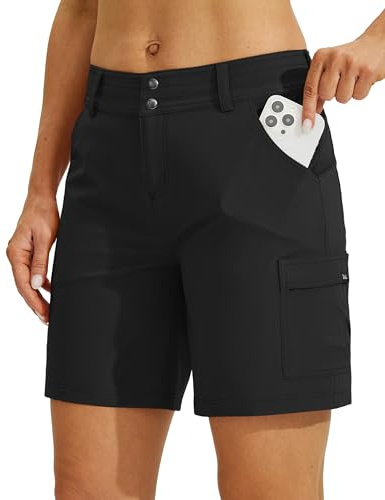 Willit Women's Golf Hiking Shorts Cargo Quick Dry Athletic Shorts Casual Summer Shorts with Pockets 7 Black 12