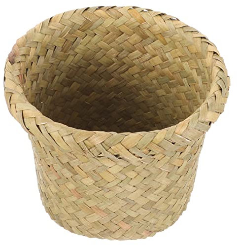 Alipis Pattumiera Di Alghe Cesto Di Vimini Cestino Della Spazzatura Intrecciato In Rattan Cesto Della Biancheria Di Fiori Fioriera Giocattoli Cestino A