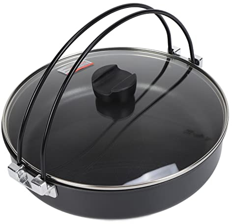 26,9 Cm Japansk Varm Gryta, Servering I Japansk Stil Irori Nabe Shabu Hot Pot Sukiyaki-gryta Med Glaslock, Soppgryta I Aluminiumlegering Multifunktionell Non-stick-kokpanna