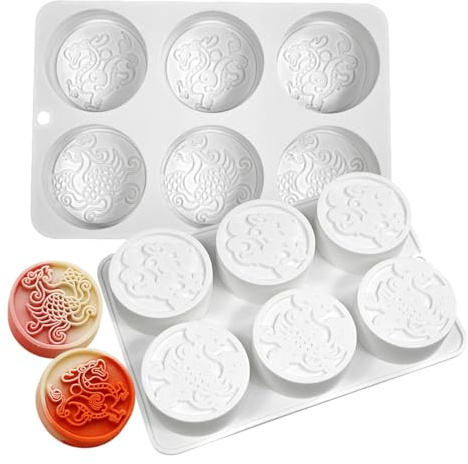 TUKE Silikonform drake och fenix non-stick matkvalitet silikonformar för choklad, godis, gelé, iskub, muffins bakform, muffinspanna (Dragon Phoenix G)