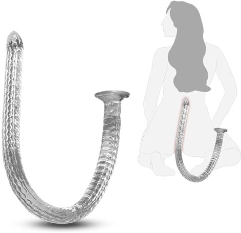 BDSMYEE Plug Anale Extra Lungo Dildo Sex Toys, Plug Anale con Ventosa Donne Uomo Coppia Dilatatori Anali Dildo Trasparente Buttplug (L)