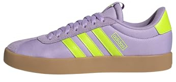 adidas Women's VL Court 3.0 Shoes, Powder Plum/Solar Slime/Lucid Lemon, 8 UK