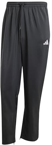 adidas Herren Essentials SMALL Logo Stanford Pant Open Hem, Black/White, L Tall