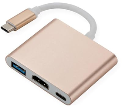 Adattatore multiporta da tipo C a HDTV con uscita HDTV 4K porta dati USB3.0 e porta di ricarica USB C per monitor e televisori HD