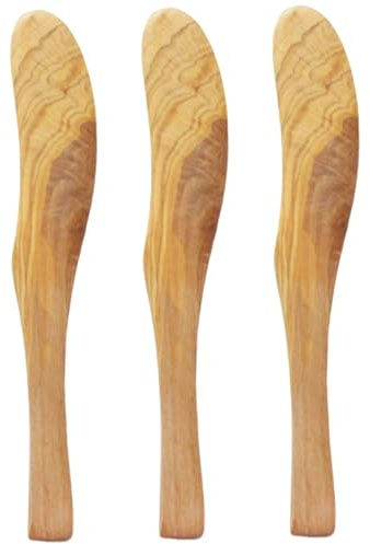 Spalmaburro, coltelli da burro in legno da 6, 7 ​​pollici, 3 pezzi, spalmaburro per sandwich facili da pulire per marmellata, formaggio, panna, pane, colazione, picnic.