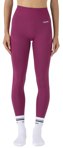 Anurei Leggings Donna Easywear in Seamless Leggeri Senza Cuciture - Fit Naturale per Yoga, Fitness e Tempo Libero – Effetto Seconda Pelle – (IT, Testo, XS, S, Regular, Regular, Raspberry Coulis)