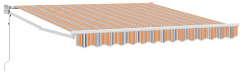Coespram Tenda da sole retrattile con braccio articolato con telecomando, multicolore, 300 x 250 cm, tenda da sole in poliestere e alluminio, tenda da balcone per giardino e terrazza, telaio stabile