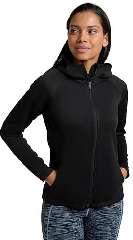 Mountain Warehouse Dynamic Chakra IsoCool-Damen-Hoodie – Herbst Winterpullover, leicht, schnell trocknend, atmungsaktiv, transportiert Feuchtigkeit ab – Reisen Schwarz Damengröße EU 40