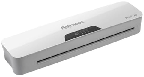 Fellowes Pixel A3 Laminator Machine for Home Office Use - 3 Minute Warm Up Time with Anti Jam Technology – 80-125 Micron – 10 A4 Laminating Pouch Starter Pack Included - White