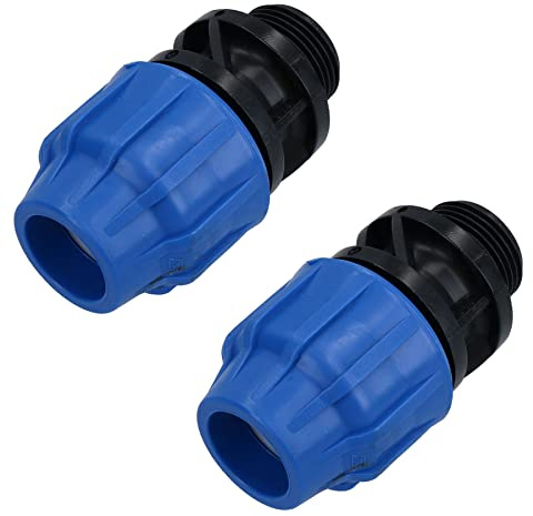 25mm x 1 MDPE Male Adapter Compression Coupling Fitting Water Pipe 2pk