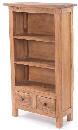 DESIGN DELIGHTS BÜCHERSCHRANK Libros | Mahagoni Holz, 102x57 cm | Holz Bücherregal, Holzregal mit Schubladen, Küchenschrank